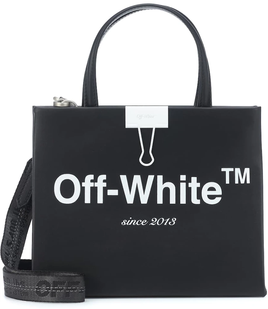 OFF-WHITE Box Mini Black in Leather Silver-tone US
