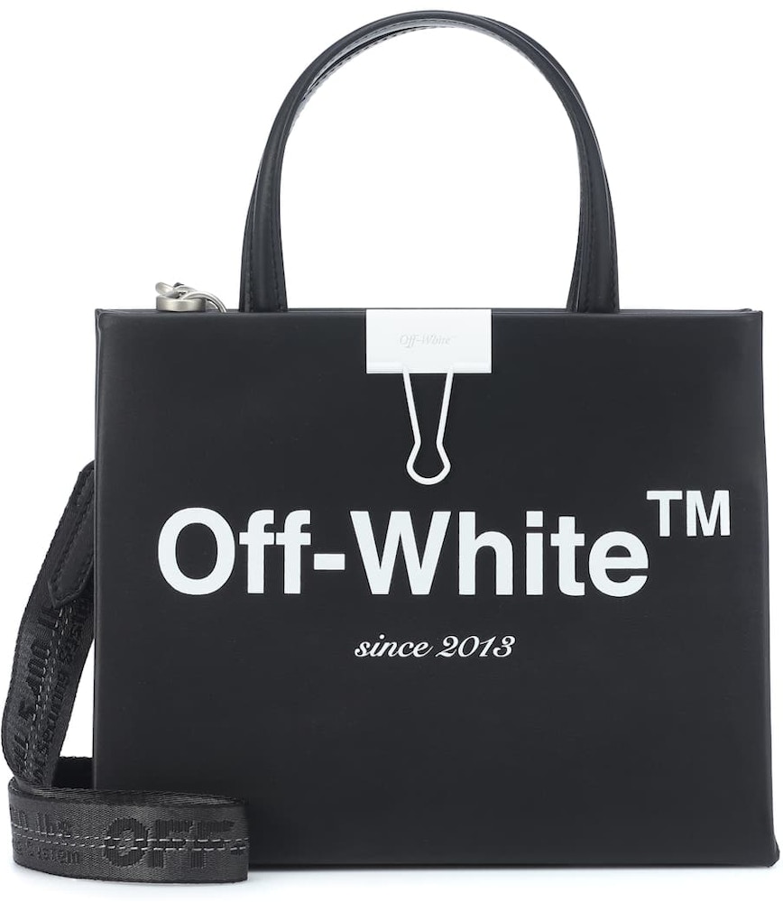 OFF-WHITE Box Bag Mini Black in Leather with Silver-tone