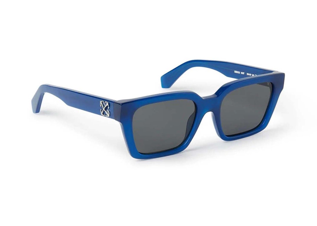 Pre-owned Off-white Branson Sunglasses Blue (oeri111s24pla0014507)