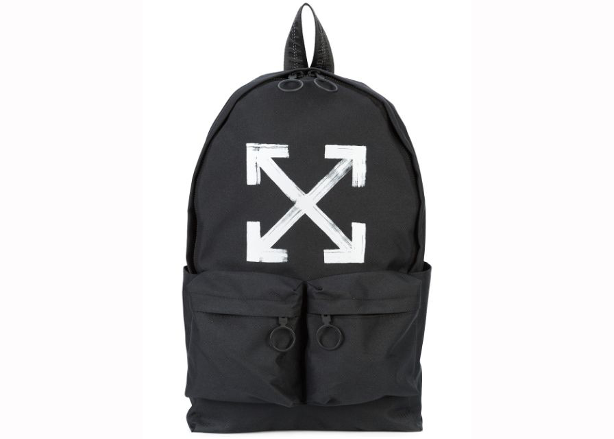 OFF-WHITE Brushed Arrows Backpack Black White in Polyester/Leather
