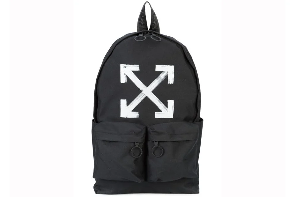 OFF-WHITE Brushed Arrows Backpack Black White in Polyester/Leather with ...