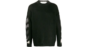 OFF-WHITE Brushed Mohair Diag Arrows Knit Sweater Black