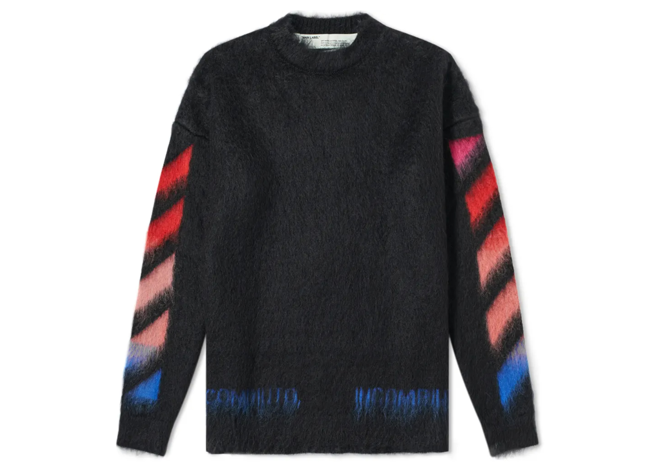 OFF-WHITE Brushed Mohair Diag Arrows Logo Knit Sweater Black