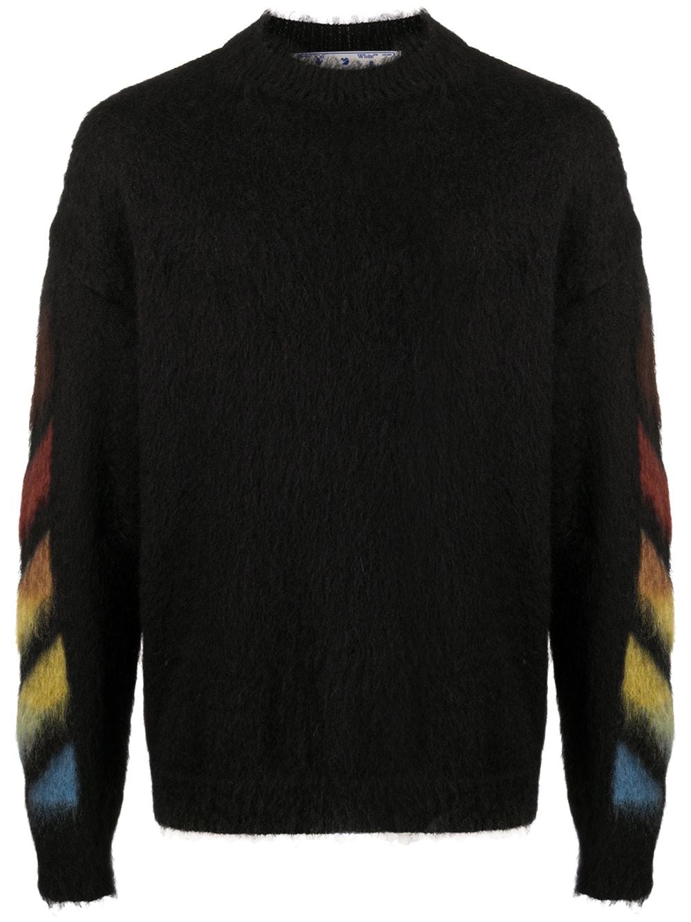 OFF-WHITE Brushed Mohair Diag Stencil Arrows Knit Sweater Black