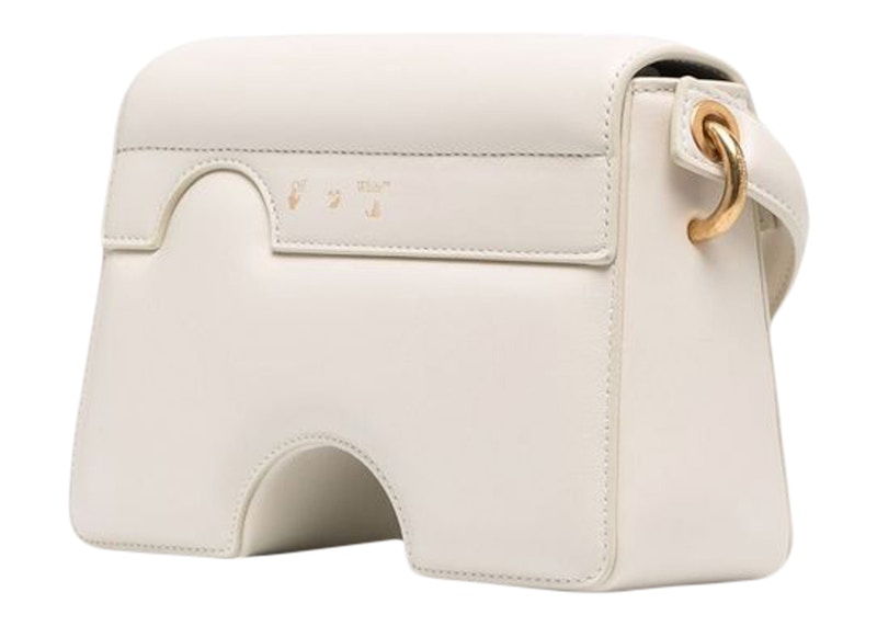 OFFWHITE Burrow22 Shoulder Bag Beige in Leather with Goldtone US