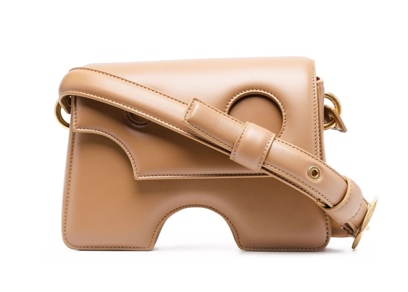 OFF-WHITE Burrow-22 Shoulder Bag Camel Brown