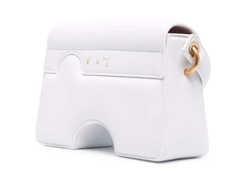 OFFWHITE Burrow22 Shoulder Bag White in Leather with Goldtone US