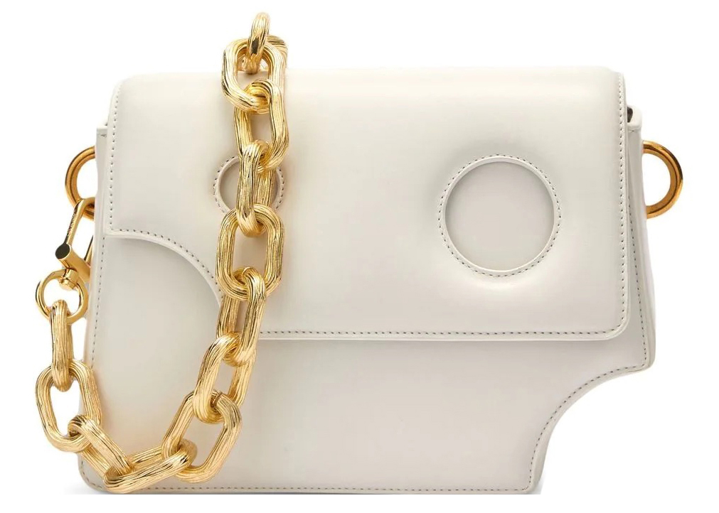 OFF-WHITE Burrow 24 Shoulder Bag White in Lambskin Leather with 