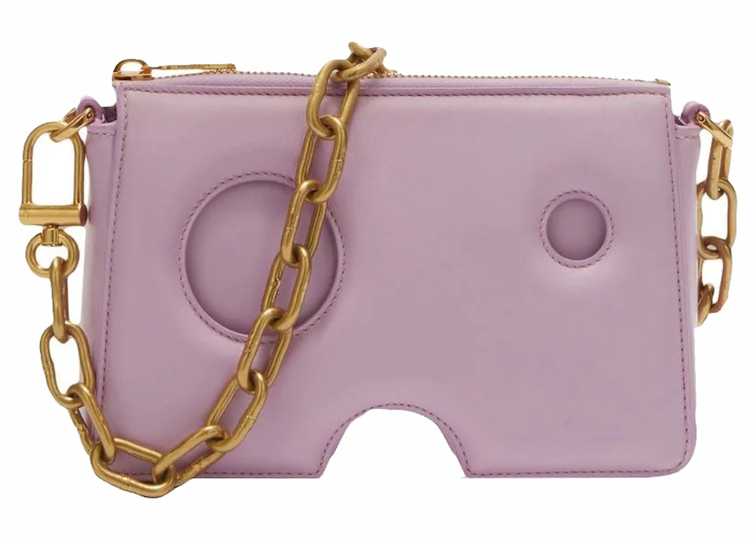 Pre-owned Off-white Burrow Leather Shoulder Bag Lilac