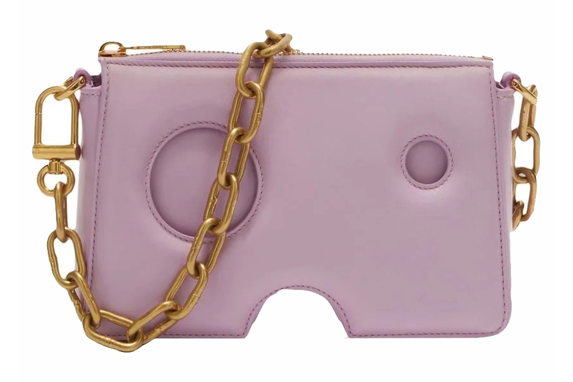 Pre-owned Off-white Burrow Leather Shoulder Bag Lilac