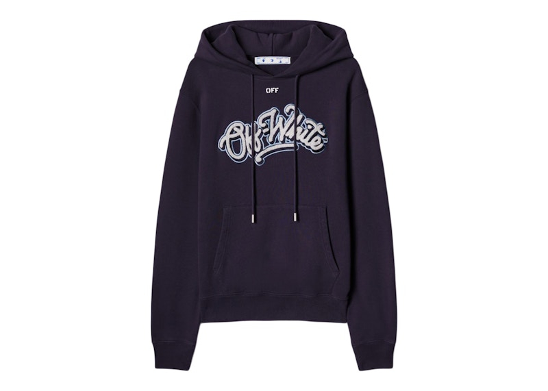 Off white navy hoodie new arrivals