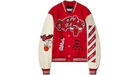 OFF-WHITE C/O Chicago Bulls Varsity Jacket Red/Cream
