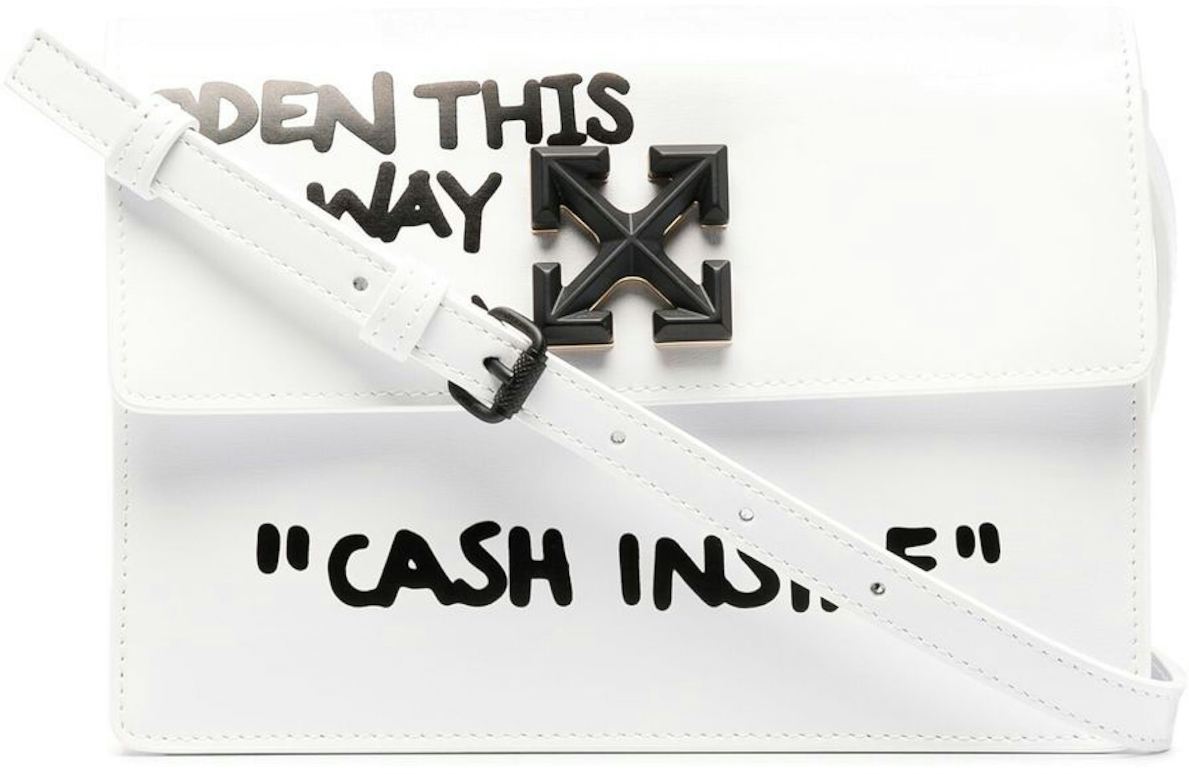 Off-White Leather Jitney 0.7 Cash Inside Crossbody Bag