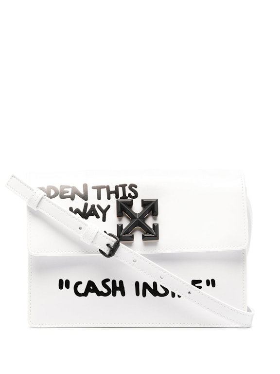 Pre-owned Off-white "cash Inside" Ss22 Jitney Bag White/black
