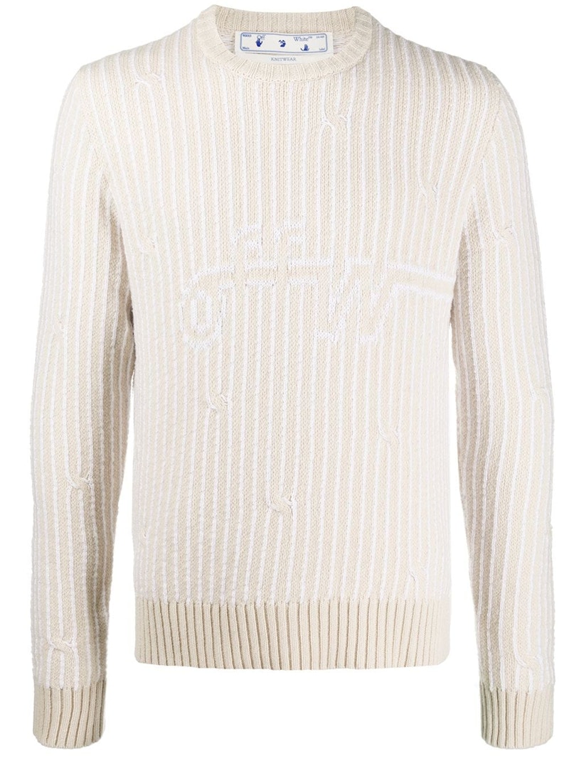 OFF-WHITE Cables Knit Sweater Off White