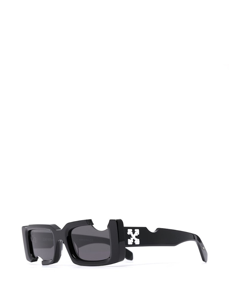 OFF-WHITE Cady Rectangular Frame Sunglasses Black/White