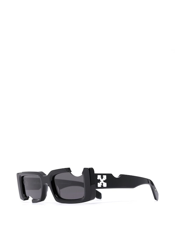 Pre-owned Off-white Cady Rectangular Frame Sunglasses Black/white (owri026s21pla0011001)