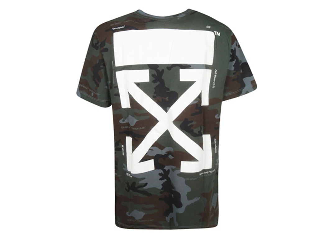 Pre-owned Off-white Camo Slim Fit T-shirt Green Camo