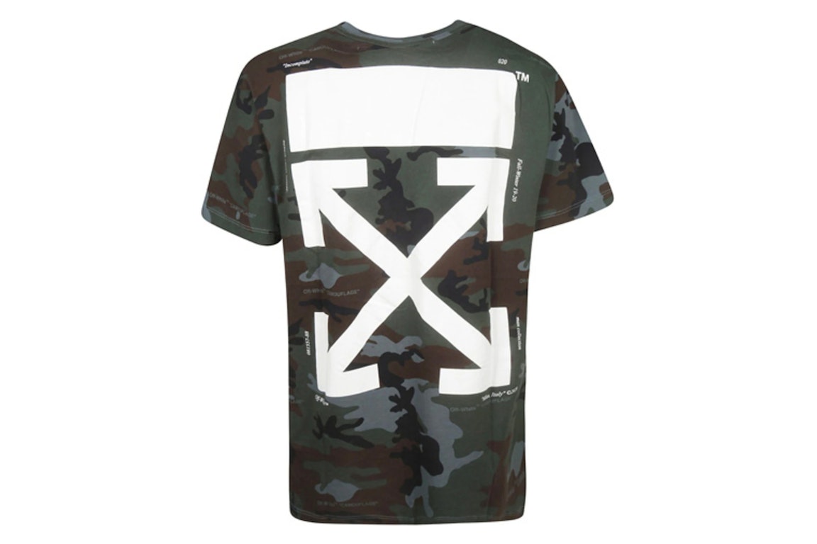 Pre-owned Off-white Camo Slim Fit T-shirt Green Camo