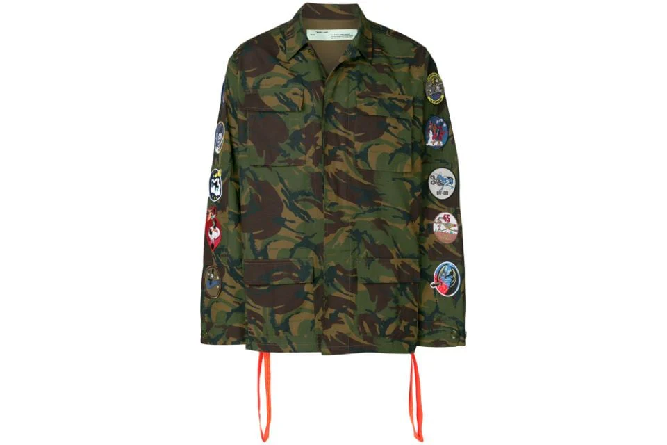 OFF-WHITE Camoflage Arrows Patch Sleeves Jacket Green