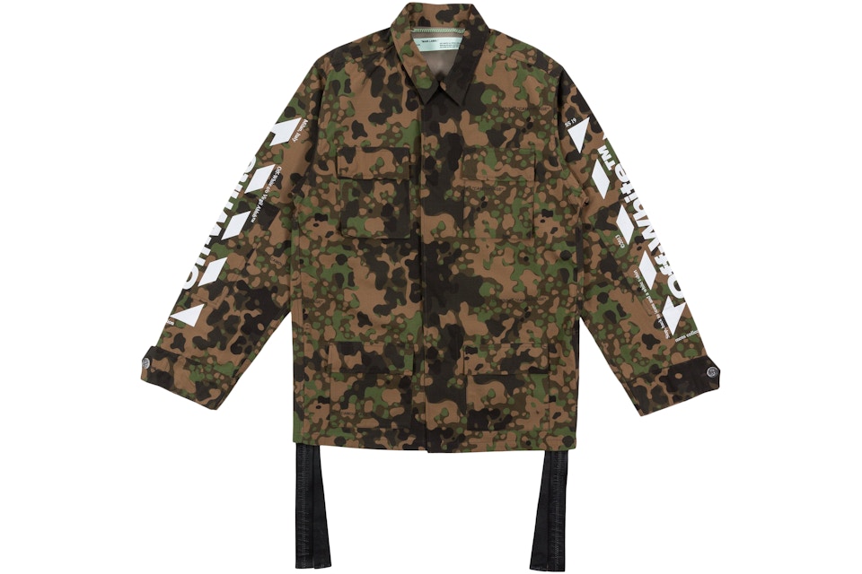 Off White Camoflauge Diag Field Jacket Military Green Brown Ss19 Off White Camoflauge Diag Field Jacket Military Green Brown Ss19