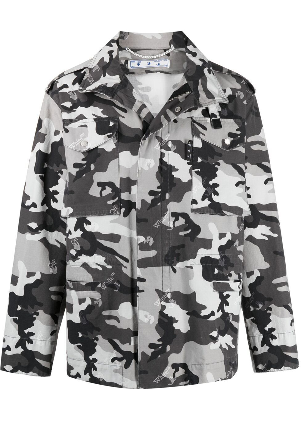 OFF-WHITE Camouflage All Over Logo Print Jacket Black Grey White