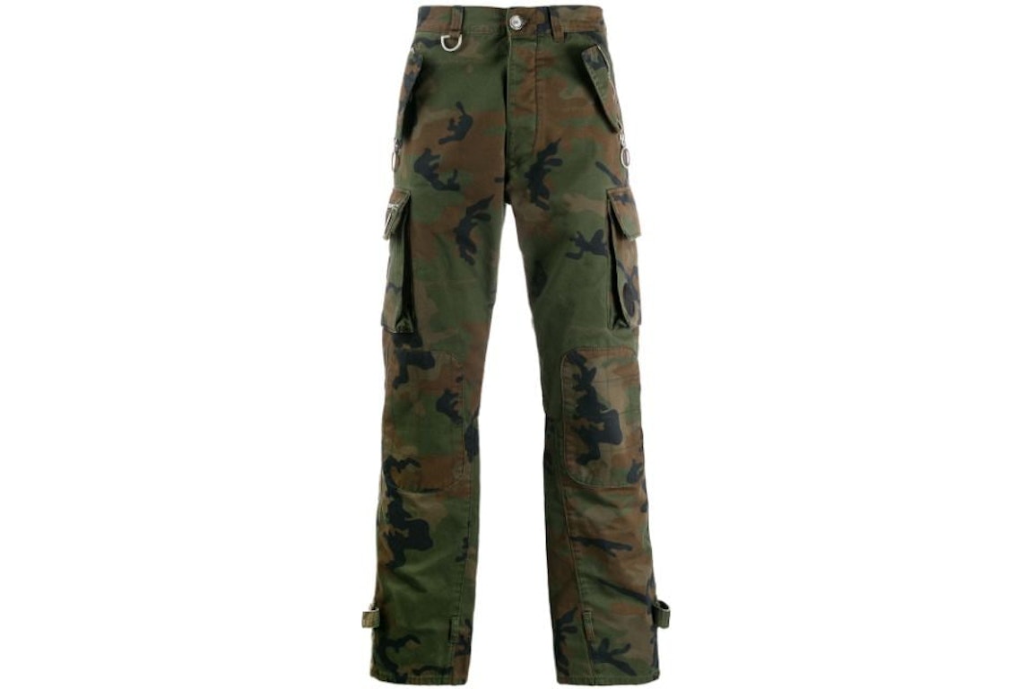 Pre-owned Off-white Camouflage Cargo Cotton Pants Green