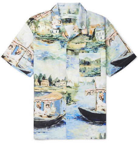 OFF-WHITE Camp Collar Lake Print Shirt Multicolor Men's - SS19 - US