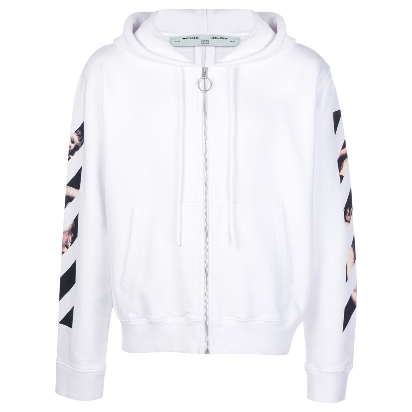 OFF-WHITE Caravaggio Arrows Zip Up Hoodie White