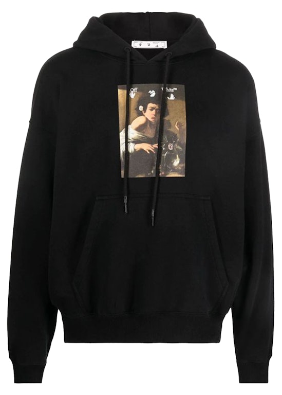 Pre-owned Off-white Caravaggio Boy Bitten By A Lizard Hoodie Black