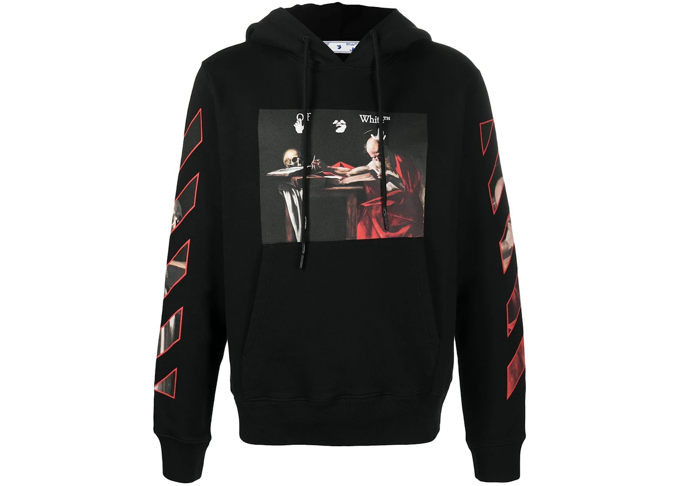 OFF-WHITE Caravaggio Diag Sleeve Hoodie Black/Red Men's SS21 US