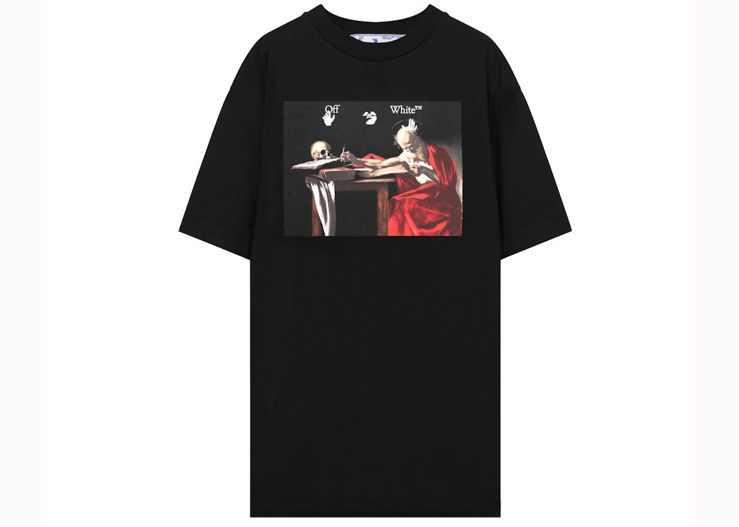 Pre-owned Off-white Caravaggio Jersey T-shirt Black