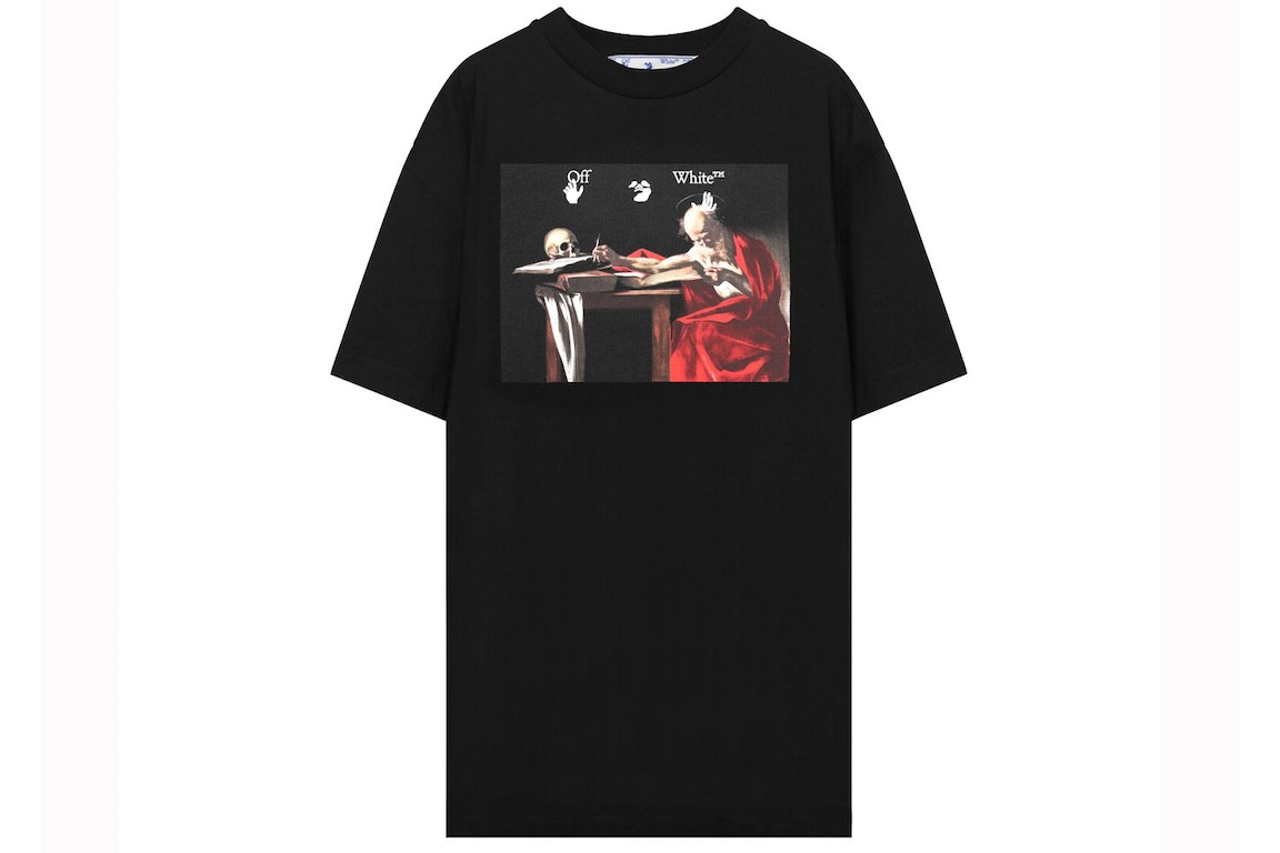 Pre-owned Off-white Caravaggio Jersey T-shirt Black