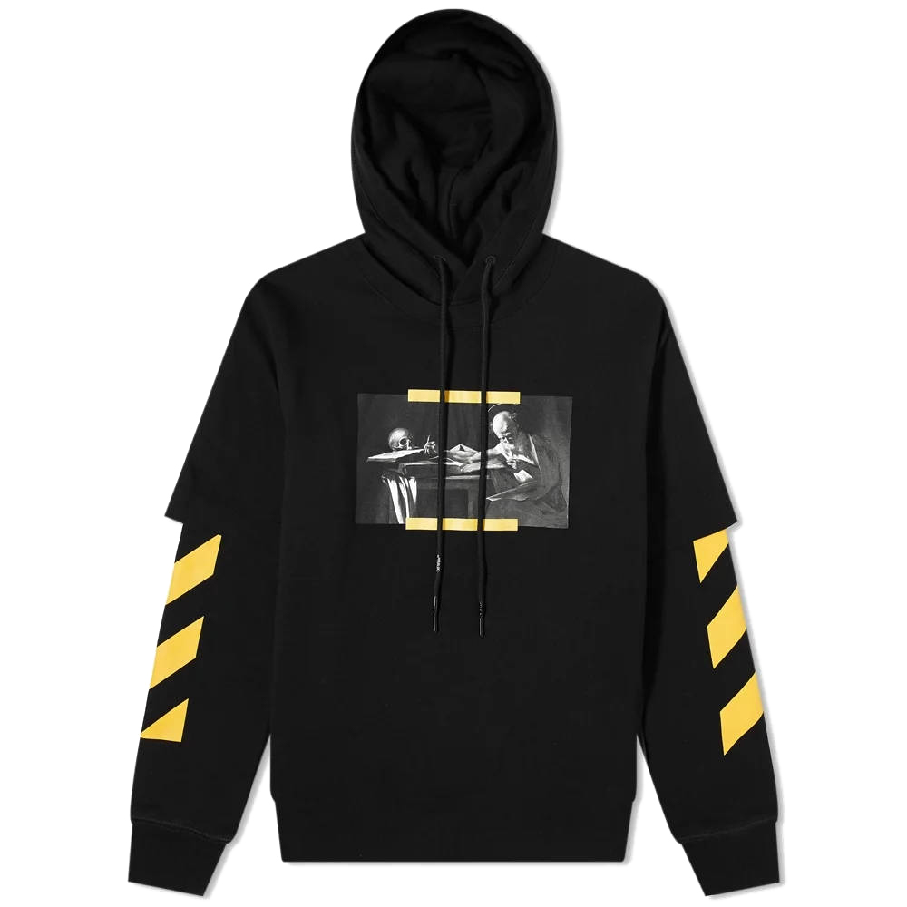OFF-WHITE Caravaggio Painting Double Sleeve Hoodie Black Men's