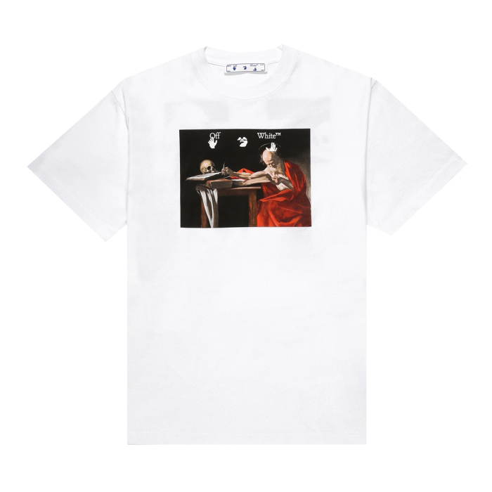 OFF-WHITE Caravaggio S/S Over Tee White/Red Men's - SS21 - US