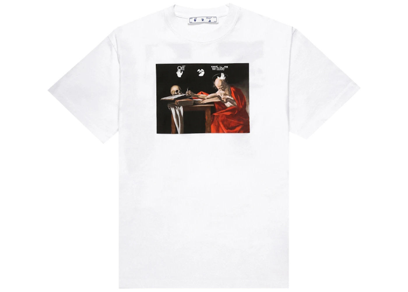 Waterfront Trofast Forretningsmand OFF-WHITE Caravaggio S/S Over Tee White/Red - SS21 Men's - US