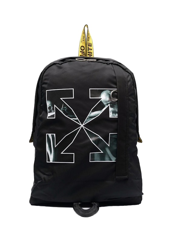 Pre-owned Off-white Caravaggio Saint Jerome Writing Arrows Backpack Black