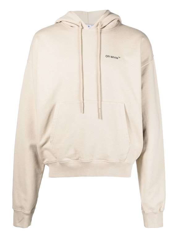 Pre-owned Off-white Caravaggio Saint Jerome Writing Arrows Oversized Hoodie Beige/black/white
