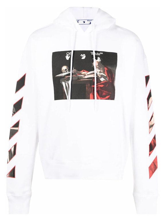 Pre-owned Off-white Caravaggio Saint Jerome Writing Hoodie White