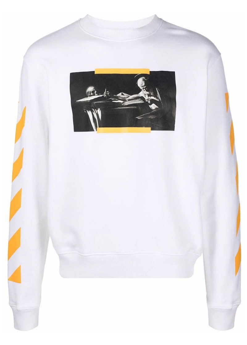 off white yellow crew neck