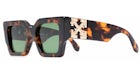 Lunettes de soleil OFF-WHITE Catalina montures rectangulaires marron/vert/doré (OERI003Y21PLA0016055)