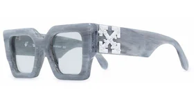 OFF-WHITE Catalina Rectangular Frame Sunglasses Light Grey/Light Grey/White (OERI003Y21PLA0010505)