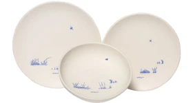 OFF-WHITE Ceramic Lunch Plate and Bowl Set White/Brilliant Green