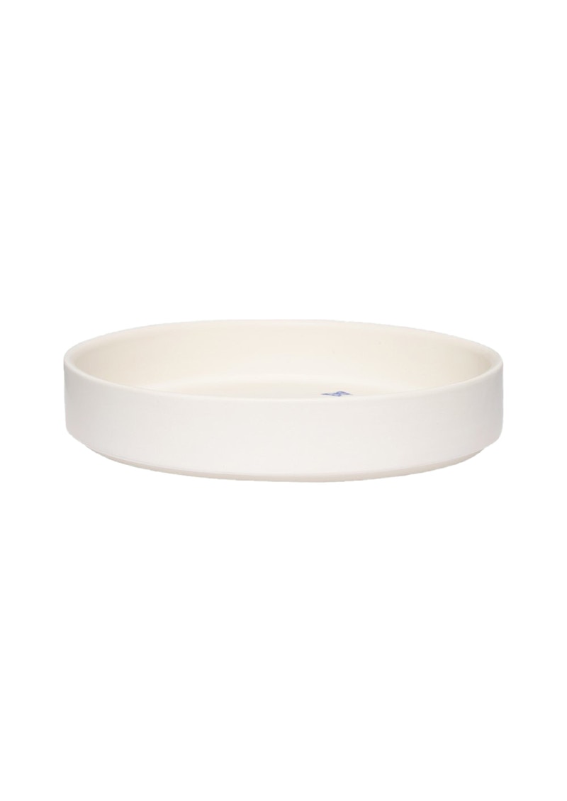 white ceramic round tray