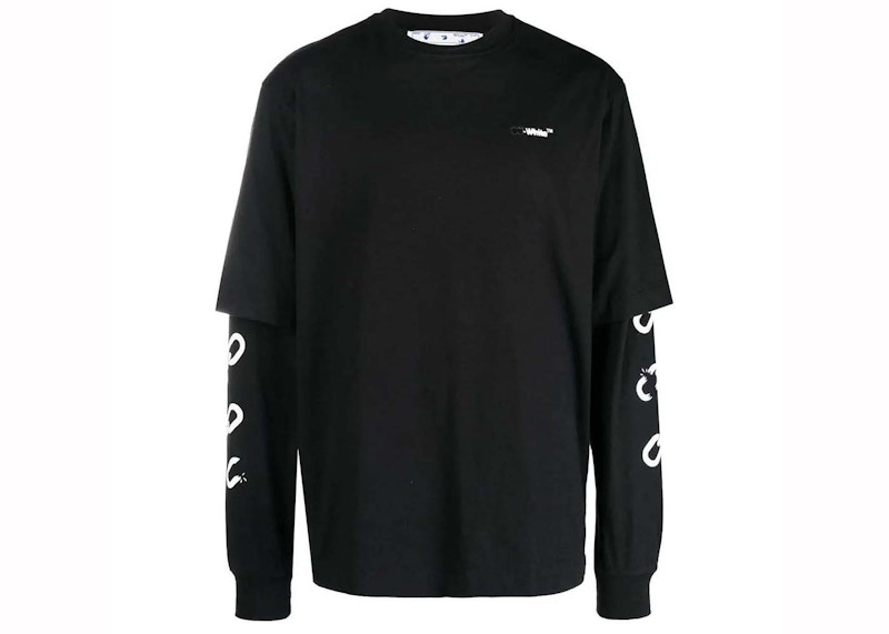 Pre-owned Off-white Men's Offwhite Chain Arrow Double T-shirt In Black
