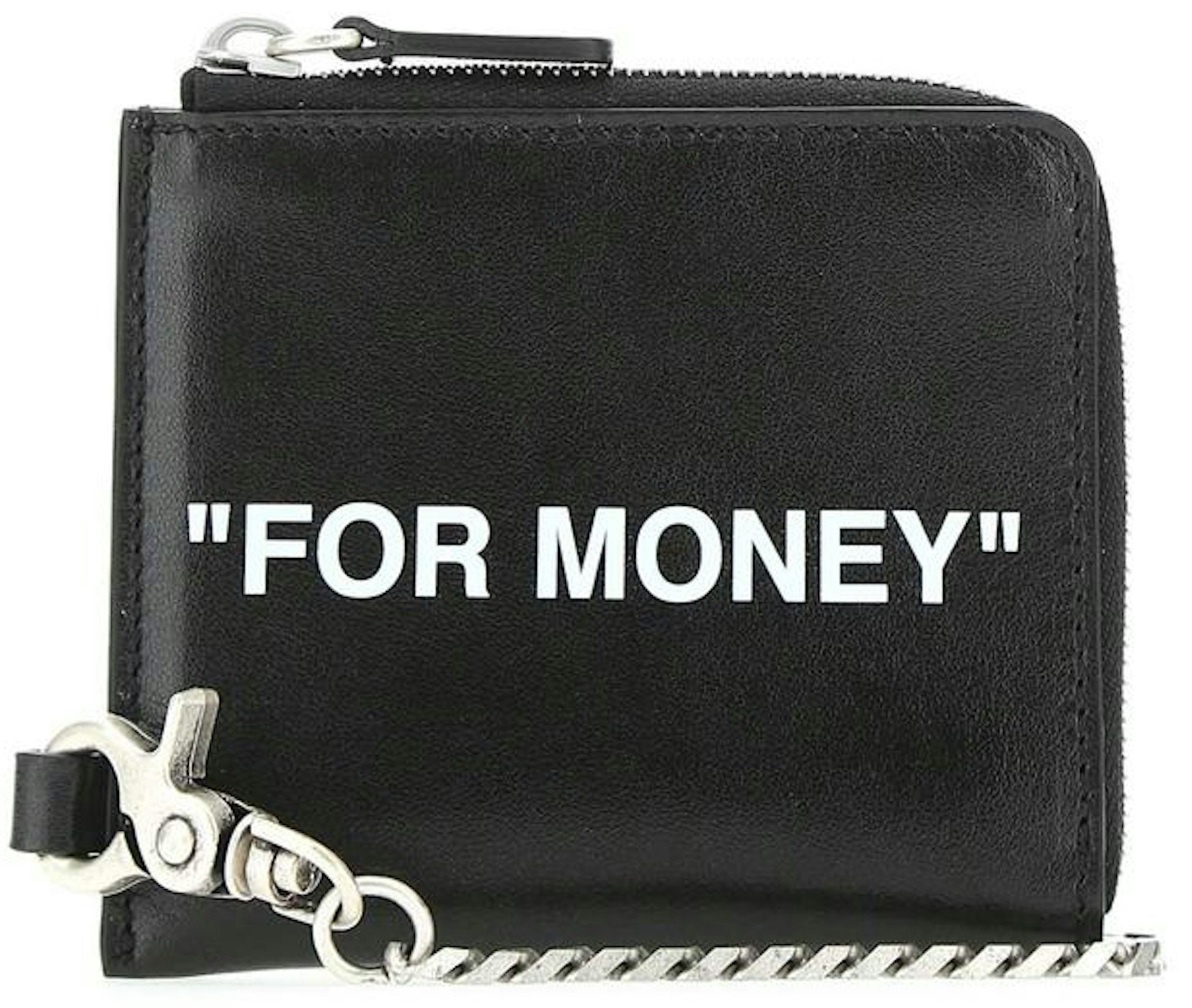 OFF-WHITE Chain Wallet For Money Black in Leather with Silver - US