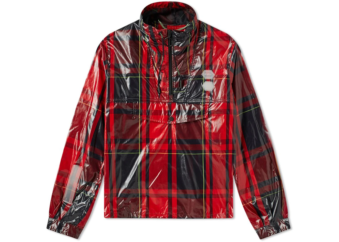 Off White Checked Half Zip Anorak Red Black Green Ss19 Off White Checked Half Zip Anorak Red Black Green Ss19
