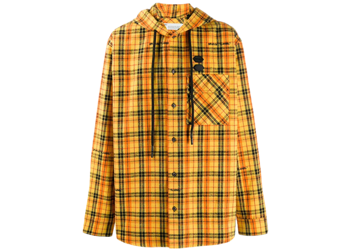 OFF-WHITE Checkered Hooded Shirt Yellow - SS20 - US