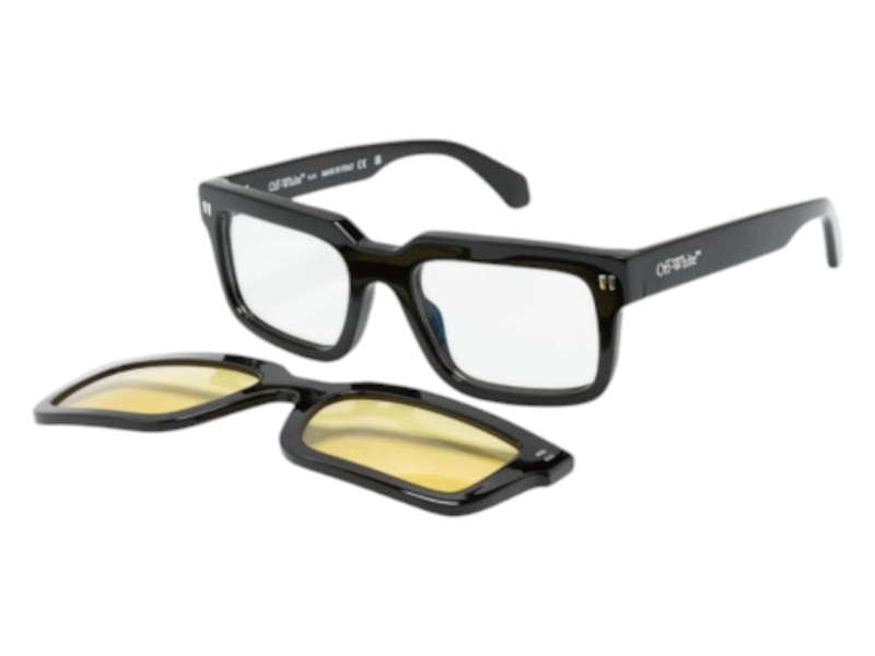 OFF-WHITE Pre-owned Offwhite Clip On Eyeglasses In Black Yellow Polarized (oeri130s24pla0011018/fr)