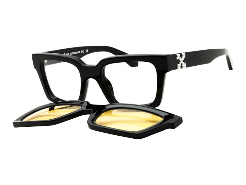 Pre-owned Off-white Offwhite Clip On Sunglasses In Black Yellow (oeri14cc99pla0011018)